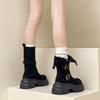 Retro thick-soled heightened two-wear women's Martin boots autumn and winter fashion versatile belt buckle new fashion boots short boots