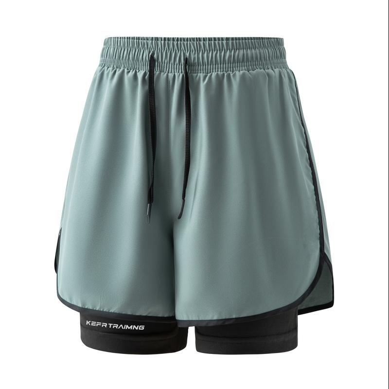 Sports Three Quarter Pants, Anti Glare Double-layer Sports Three Quarter Pants, Couple Running Shorts, Outdoor Fitness Three Quarter Pants, Shorts