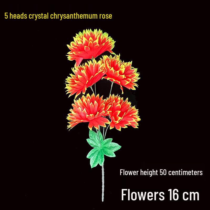 Qingming-Fest Chrysanthemenstrauß: 7-Kopf Seidenblumen Friedhofsgesteck für die Grabpflege