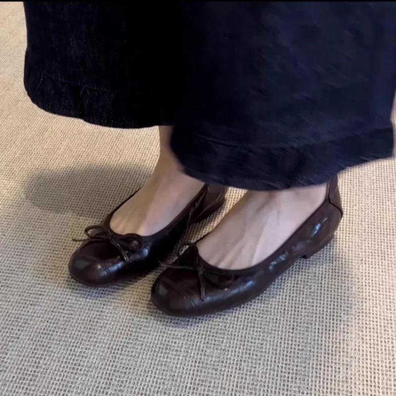 Flat Shoes Women Ballerinas Round Toe Bowtie Slip on Ballet Flats Lazy Loafers Moccasins Ladies Casual Flats Shoes 2025