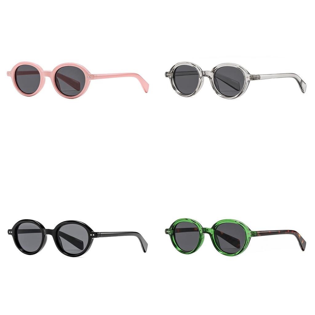 Retro Korean Style Round Frame Sunglasses With Uv400 Protection For Outdoor Fashion And Sun Protection