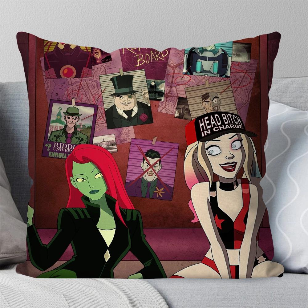 BEAST KINGDOM Harley Tv Quinn Pillow Case Square Pillow Bedroom Sofa Leisure ComfortCushionCar Living Room Home Decoration 40X40