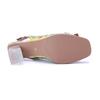 Johnature Genuine Leather Retro Baroque Style Hollow Out Colorful Three-dimensional Flower High-heeled Sandals