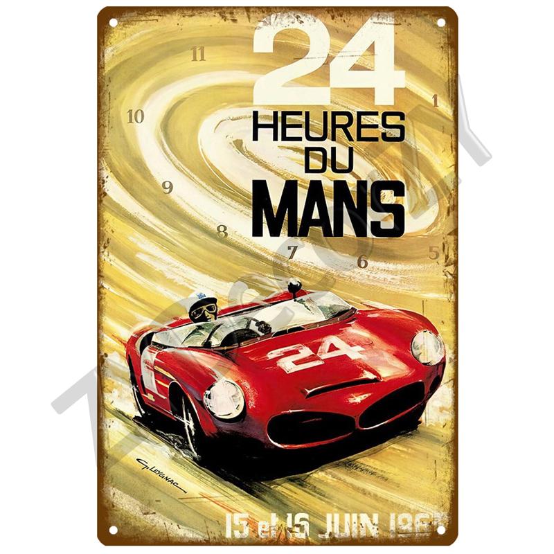 24 Lemans Metal Sign House Plaque Metal Poster Tin Sign Plate Wall Poster Vintage Retro Aesthetic Room Decor Wall Art Decoration