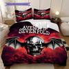 Sevenfold Fiery Skull Emblem Threepiece Set 1 Duvet Cover 2 Pillowcase Without Core Christmas Birthday Gift Duvet Cover And Pillowcase