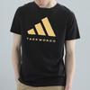 Adidas Printed Logo Casual Round Neck Knit Short Sleeve T-Shirt Unisex Tops Black Gold ADICLTS24TKP-BG