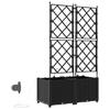 Garden Planter Set 2 Pcs Black 80 X 40 X 142 Cm Plastic