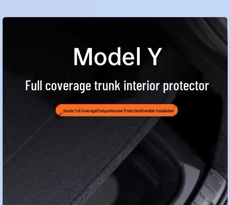 Tesla Model Y Kofferraumschutz & Kohlefaser Heckklappenschweller