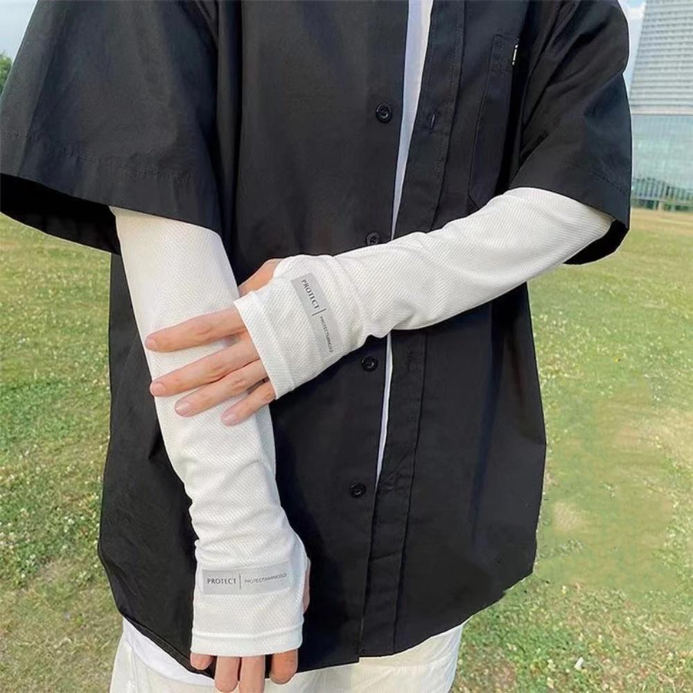 Large Size Ice Sleeves for Sun Protection Summer Outdoor UV Protection Loose Arm Sleeves Driving Outdoor Gloves