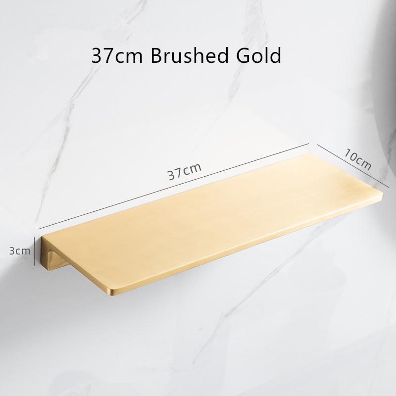 Tuqiu Bathroom Shelf Brushed Gold Top Bath Shower Shelf Brass Bathroom shelf Organizer Wall Mounted Black Kitchen Storage holder