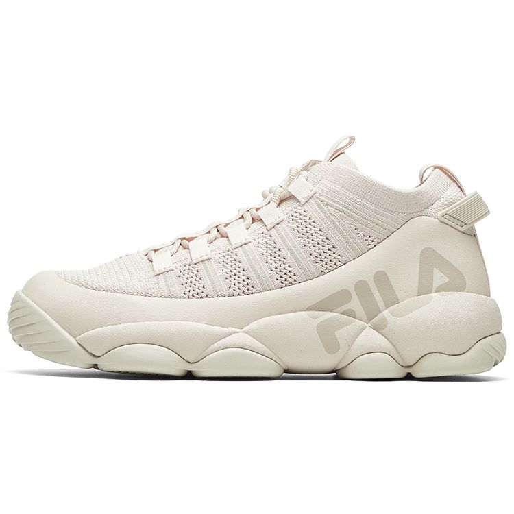Fila Spaghetti Fabric Comfortable Versatile Mid-Top Retro Basketball Shoes Men Sneakers Off-White F12M014115FWP