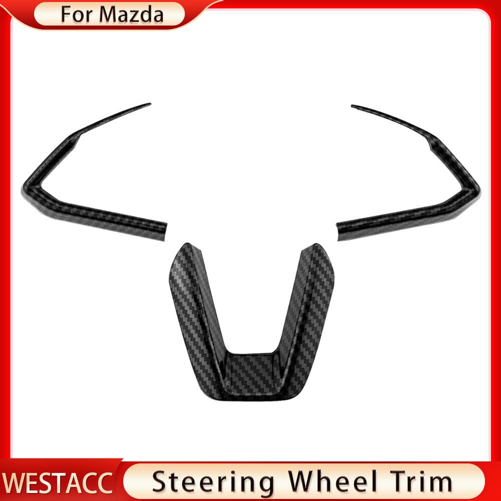 Carbonfaser-Auto-Lenkradverkleidungs-Abdeckungsaufkleber für Mazda 2 3 6 Demio CX3 CX-3 CX-5 CX5 CX7 CX9 Axela Atenza