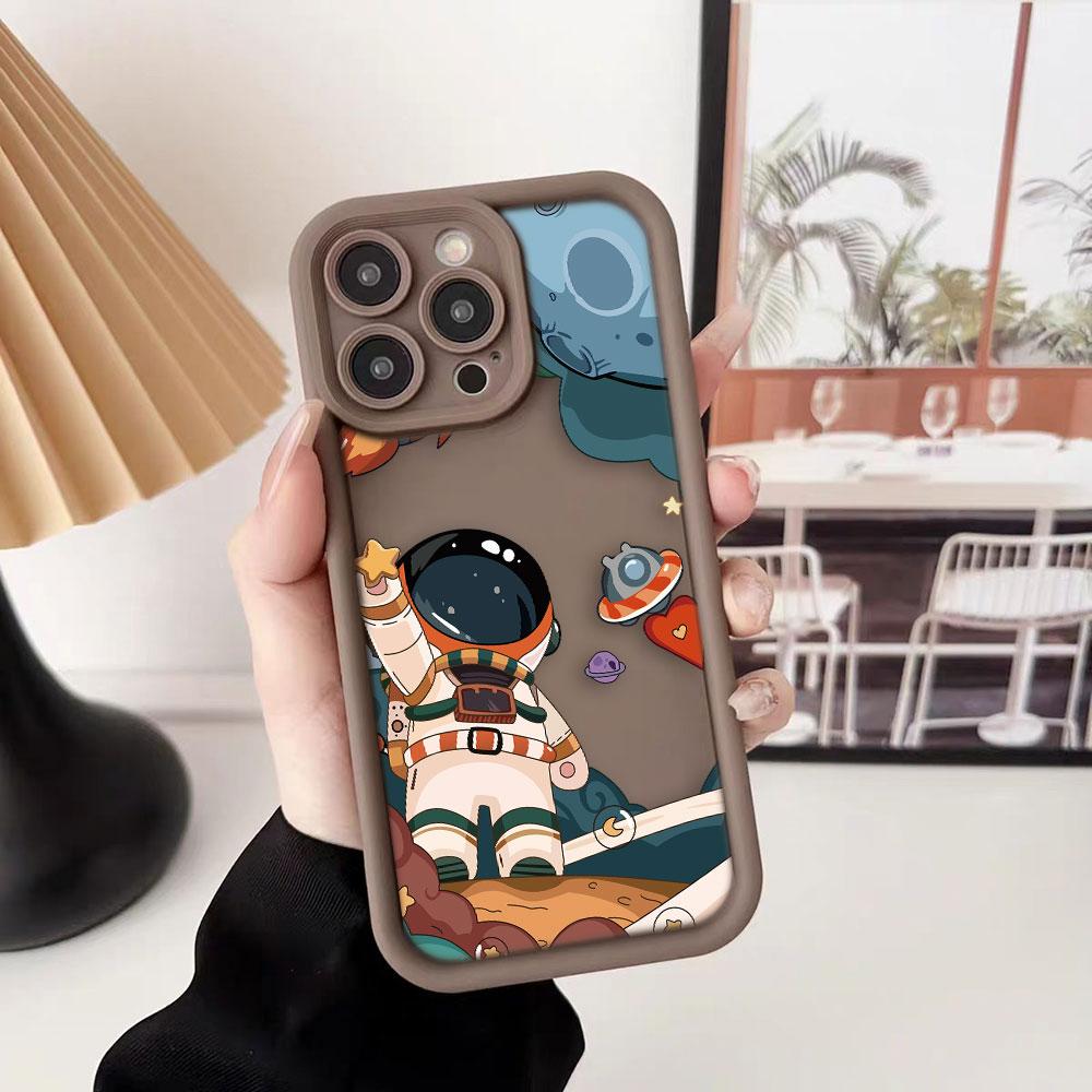 Astronauts Space Stars Planets Phone Case For iPhone Apple 17 AIR 16 16E 11 12 13 14 15 XR Plus Pro Max DIY Shockproof Cover