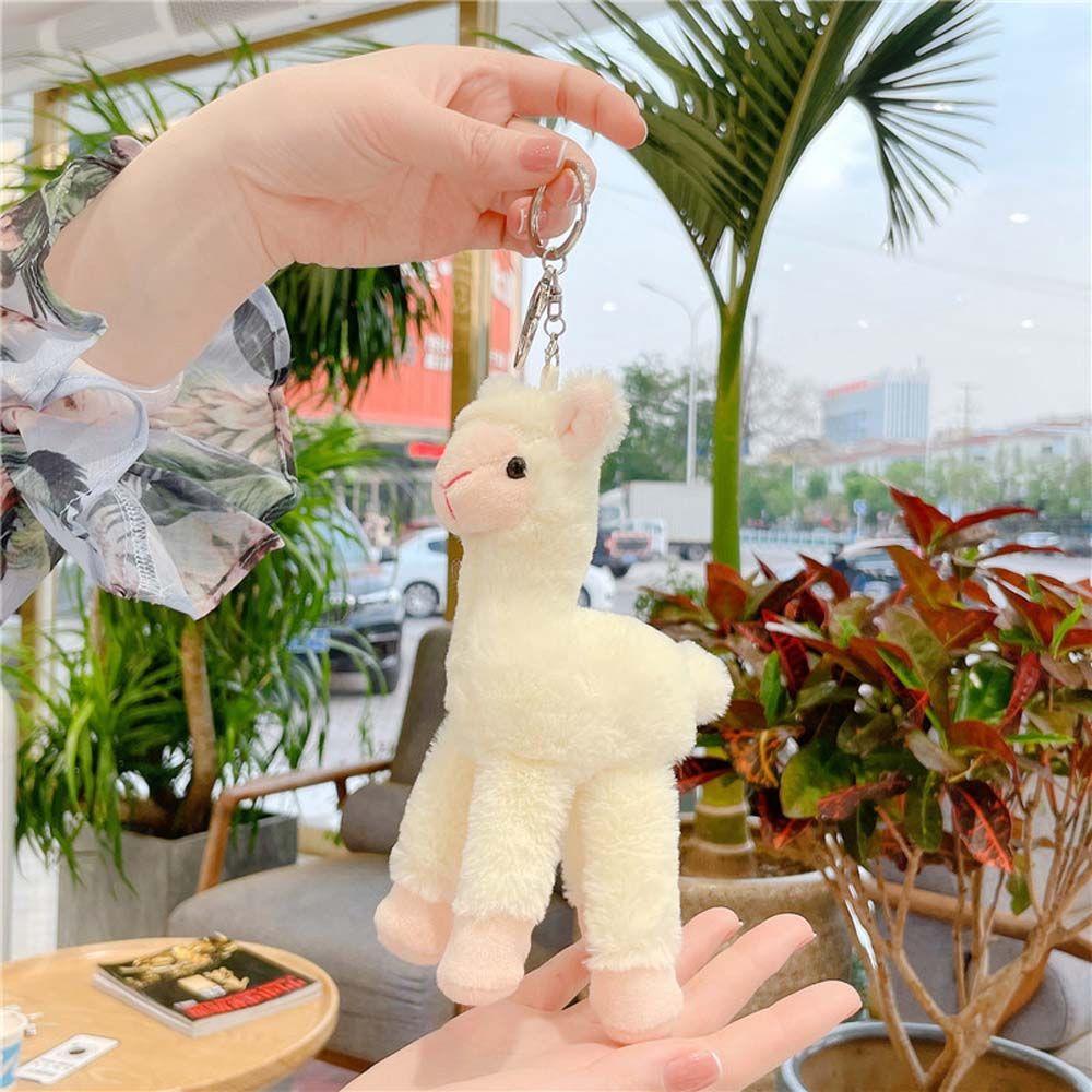 Key Trinket Plush Doll Pendant Stuffed Toy Keychain Sheep Key Ring Animal Keyring Alpaca Keychain