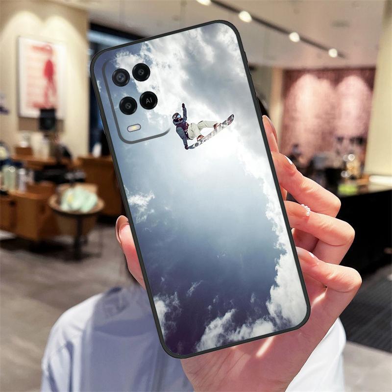 Cool Sports Snowboarding Case For Oppo A40 A60 A80 A18 A38 A58 A78 A98 A16 A76 A96 A15 A17 A77 A74 A94 A54 A57S Cover
