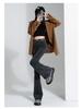 Women's High-Waisted Slim-Fit Fleece-Lined Micro-Flare Jeans for Autumn and Winter