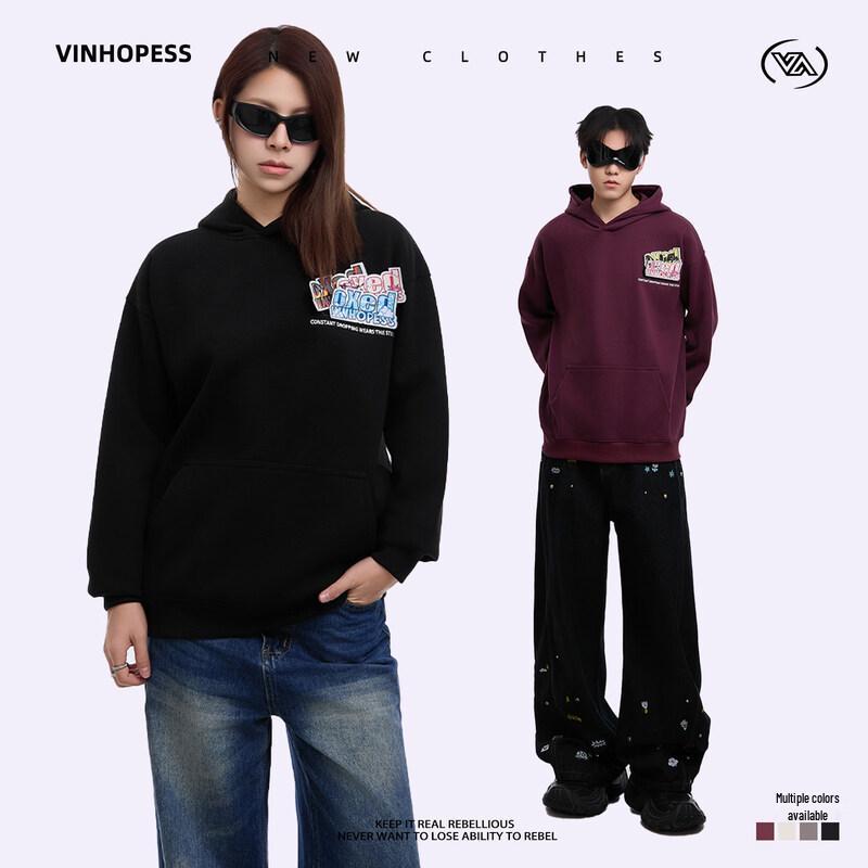 Unisex Heavyweight Embroidered Hooded Sweatshirt L