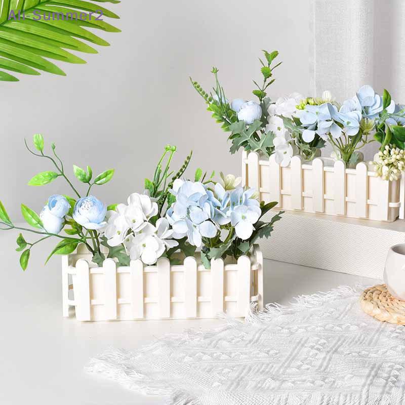 {Summer2} Flower Pot Fence Plant Basket Container Planter Flower Arrangement Home Garden Wedding Decoration Small Fence