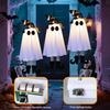 Halloween Hanging Ghosts with Witch Hat Glowing Ghost Witch Hat Lights Creepy Garden Yard Party Decorations