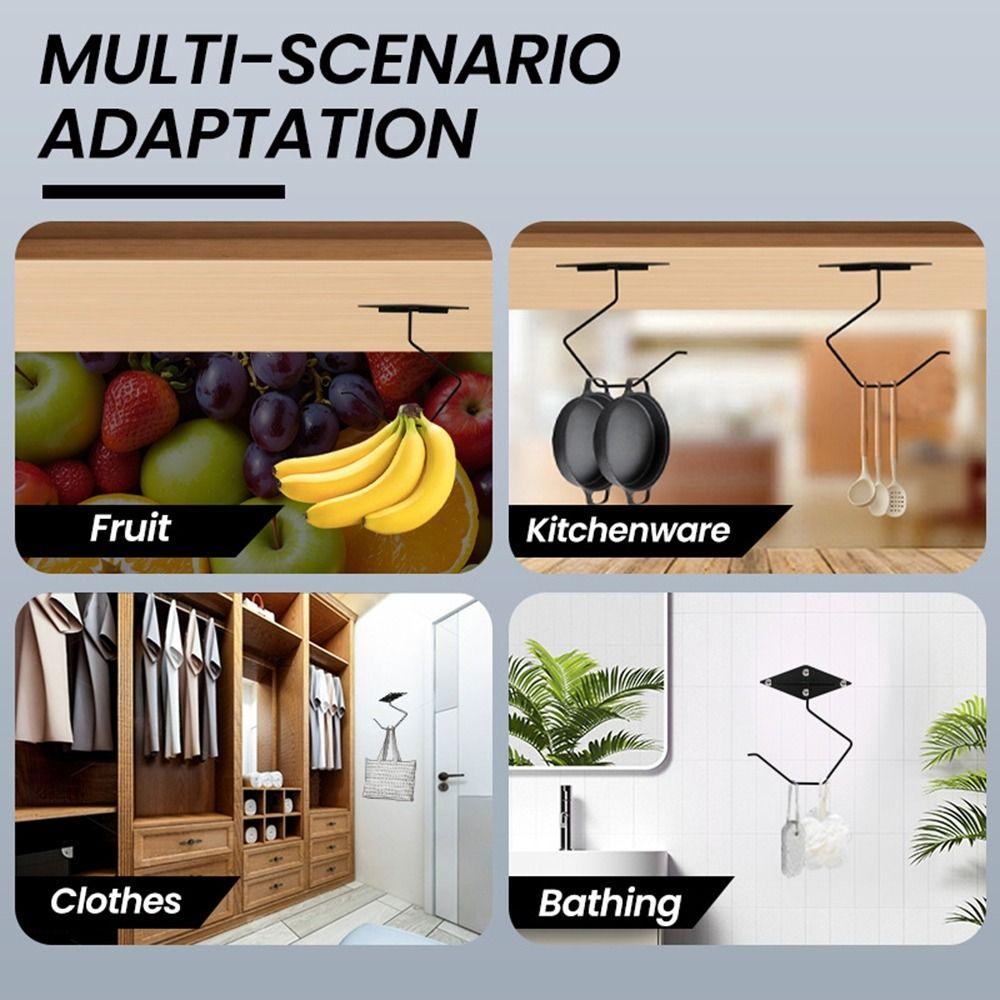 2Pcs Strong Load-bearing Under-Cabinet Banana Hanger Space Saving Kitchen Organizer  Living Room