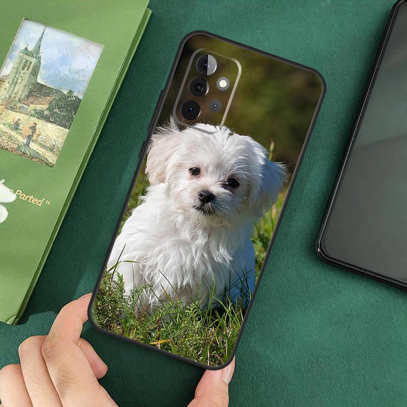 Maltese Dog Puppies Soft Cover For Samsung Galaxy A54 A53 A73 A13 A71 A51 A14 A52 A32 A12 A22 A52S Back Case