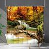 Bathroom Waterproof Curtain Digital Printing Landscape Waterfall Shower Curtain Free Punching Toilet Partition Curtain Shower Cloth