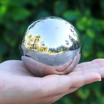 6 Pcs Stainless Steel Decorative Balls Metal Hollow Balls Smooth Gazing Mirror Ball for Home Garden Décor