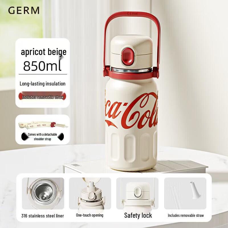 GEME Coca-Cola Stainless Steel Straw Thermos Bottle