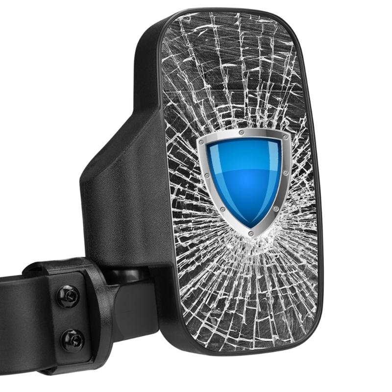 UTV Folding Side View Glass ImpactResistant Easily Install Universal Side View Glass for 1.6“-2“ Roll Bar Cage