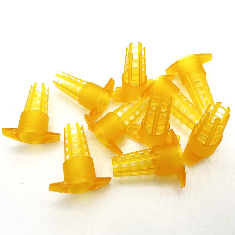 300Pcs Beekeeping Tools Cell Protector Cages Yellow Plastic Bee Queen Cage Protective Cover Beekeeping Equipment