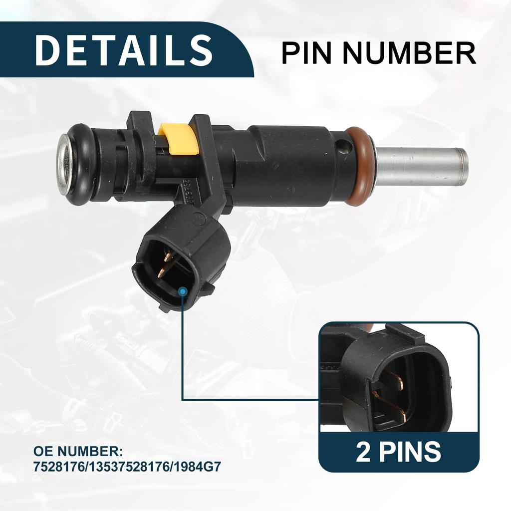 TUCKBOLD Mini Cooper Vstřikovač paliva pro 1.6 Párovací číslo průtoku 13537528176 | Tryska pro vstřikování paliva, Černá, Sada 4 kusů
