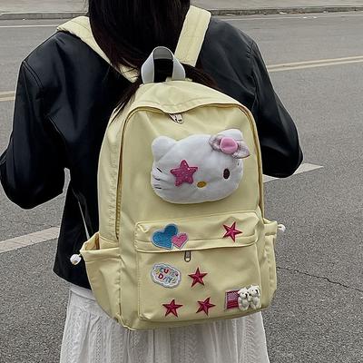 Nova mochila escolar de campus para garota suave, desenho animado fofo, estilo doce, mochila escolar para garota, japonesa, ins, feminina, Hello Kitty, estudante, mochila, tendência