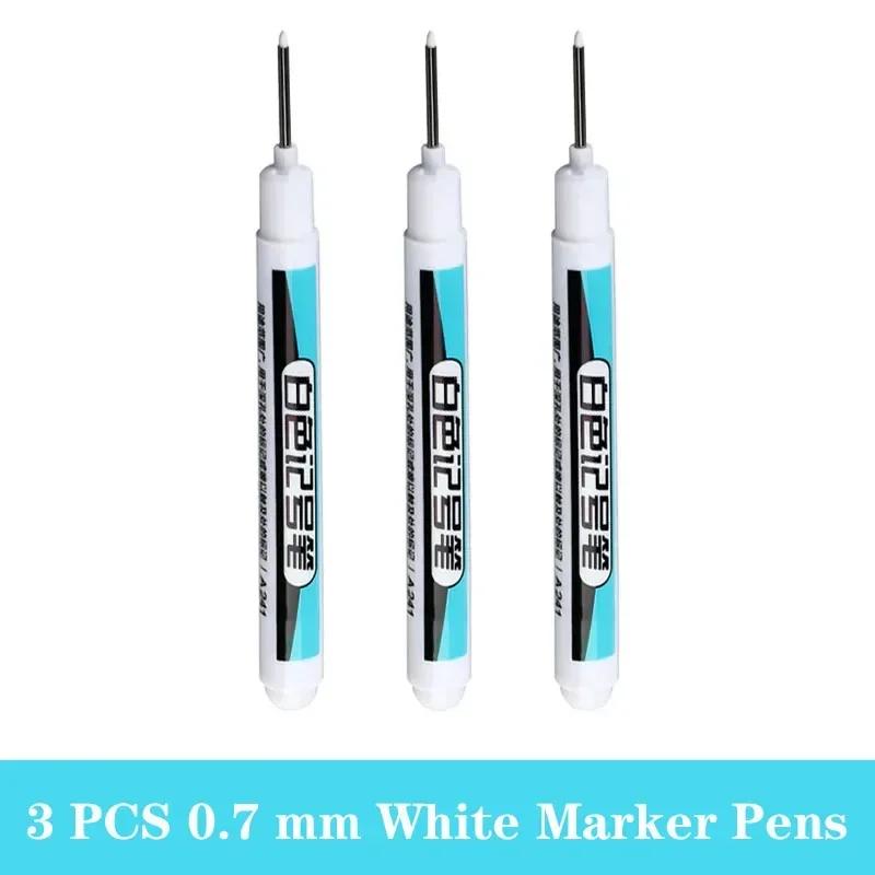 1/3/5 PCS White Paint Markers Pens Oily Waterproof Plastic Large Capacity White Marker School Supplies Stationery 0.7/1.0/2.5mm