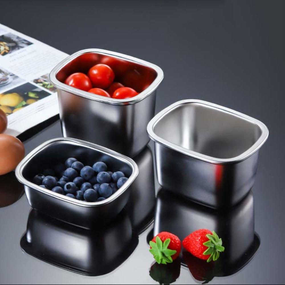 304 Stainless Steel Food Preservation Box Simple Crisper Box Food Storage Containers Mousse Cake