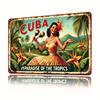 Vintage Cuban Tropical Paparazzi Metal Wall Sign   Retro Iron Poster with Vibrant Artwork for Bathroom Kitchen Dining Room