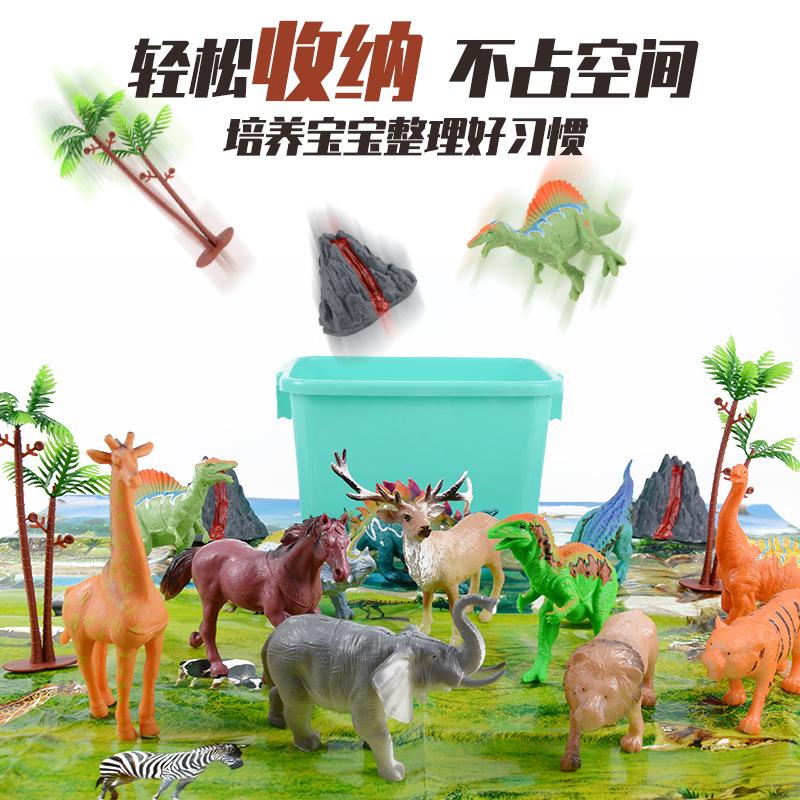 Indoor Throwing Trap Children'S Interactive Toy Storage Plastic Collar Dinosaur Animal Model Set
