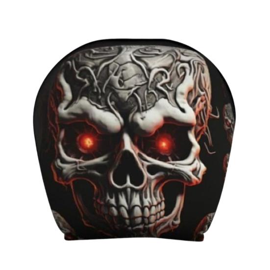 Funny Cartoon Car Headrest Covers, Universal Breathable Elastic Seat Neck Pillow Protector, Humor Spooky Auto Interior Decor for Most Vehicles