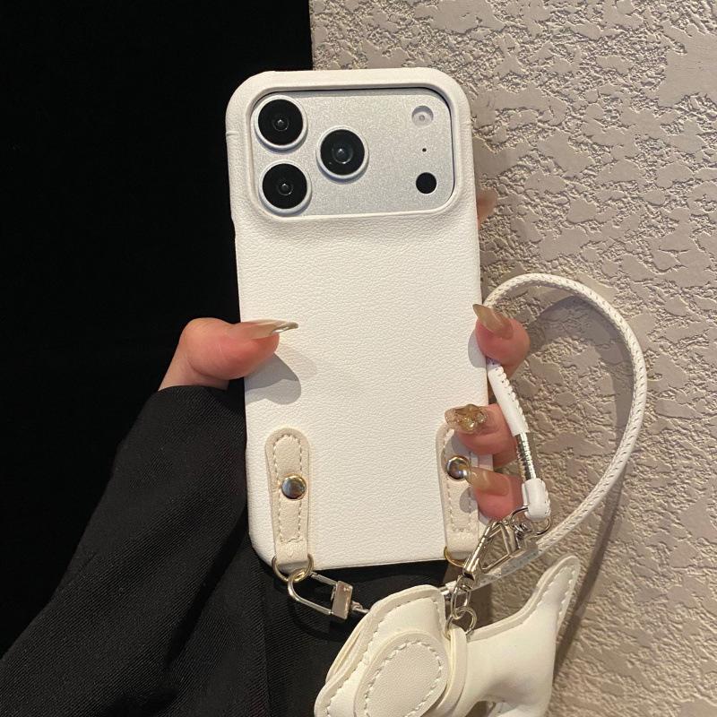 

Lychee Texture Leather Phone Case for Apple 17Pro/16/15Pro with Puppy Pendant (For 14/13Pro Max) iPhone 12 Mini (5.4)
