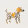 Elegant Dog Brooch Charm Animal Pin Dog Brooch Pin Sparkling Lapel Pin Alloy Texture Suitable for Stylish Backpack