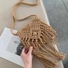 Yogodlns Bohemian Tassel Straw Bag Women Fashion Weave Handmade Crossbod Bag Summer Kintted Beach Handbag Vacation Lady Pouch