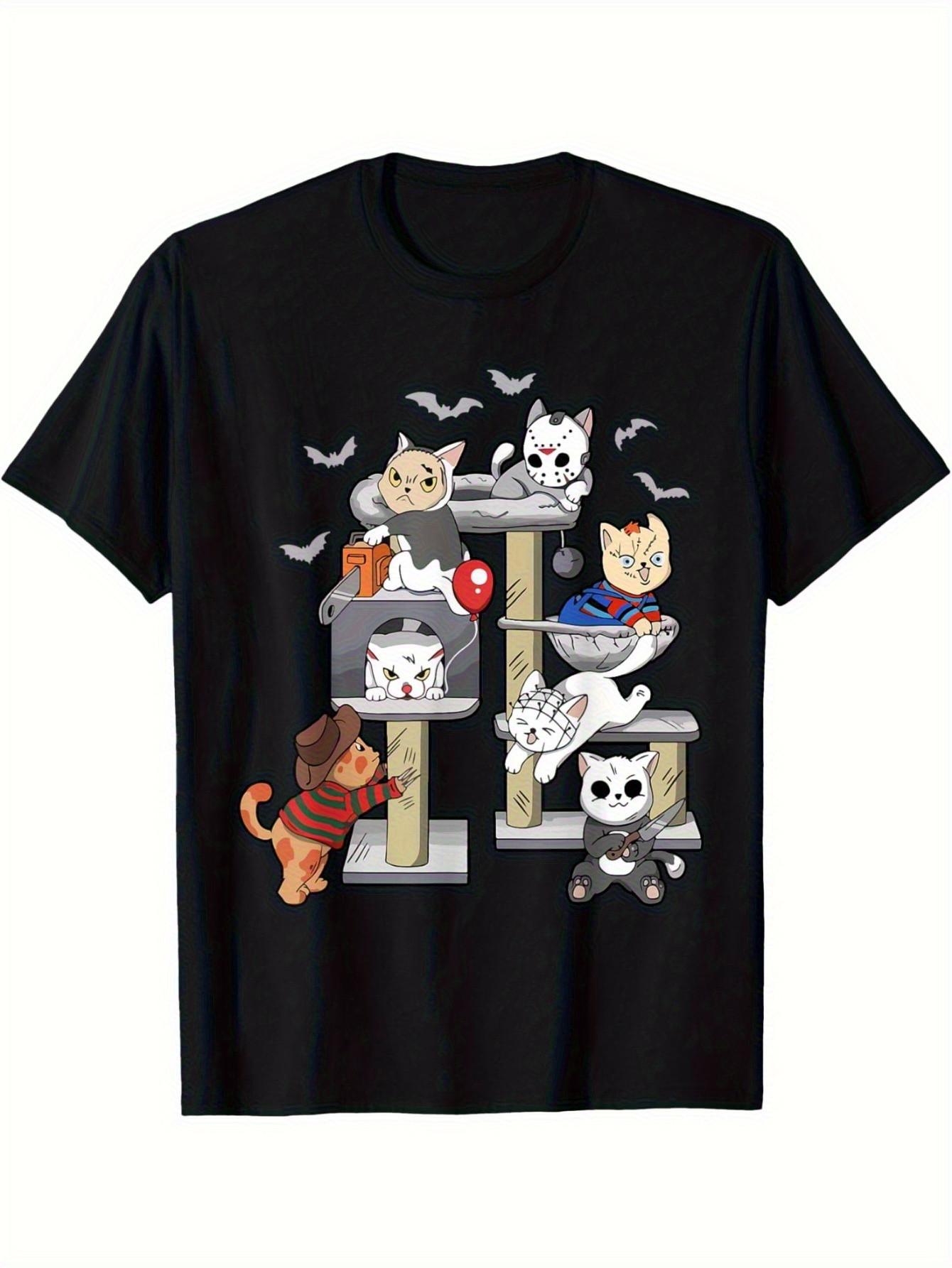 Top Pick Mens Funny Cat  Bat Graphic TShirt S