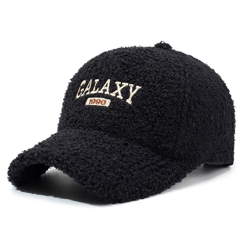 New Baseball Cap Teddy Fleece Letter Embroidered Cap Trendy Casual Face Small Baseball Cap Women