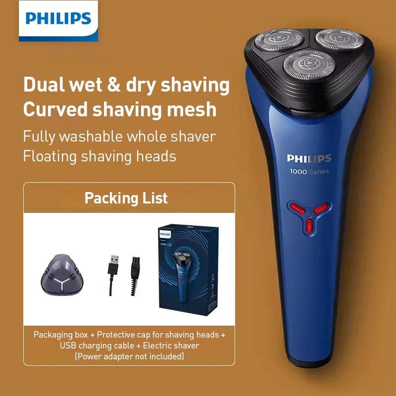 Philips Electric Shaver Mini Whirlwind Upgraded Imported 3 Blade Full Body Waterproof and Clean Shaver S1125 [1 Hour Fast Charging]