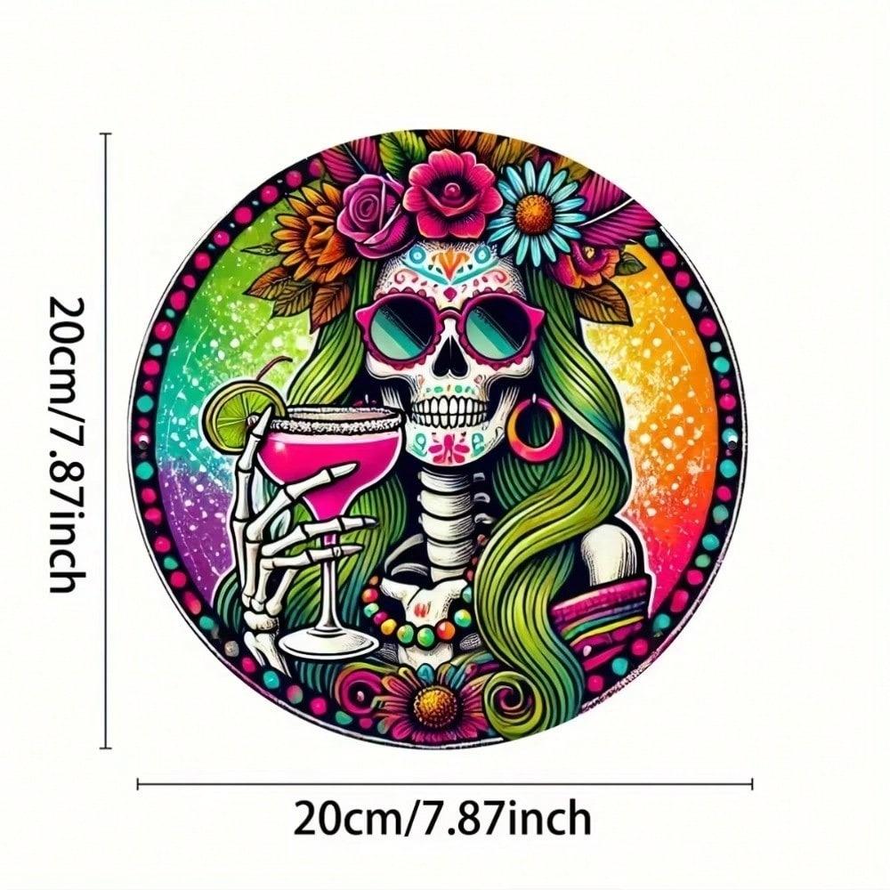 Mexican Skull Tin Sign Metal Wall Art Home Decor Vintage Aluminum Poster