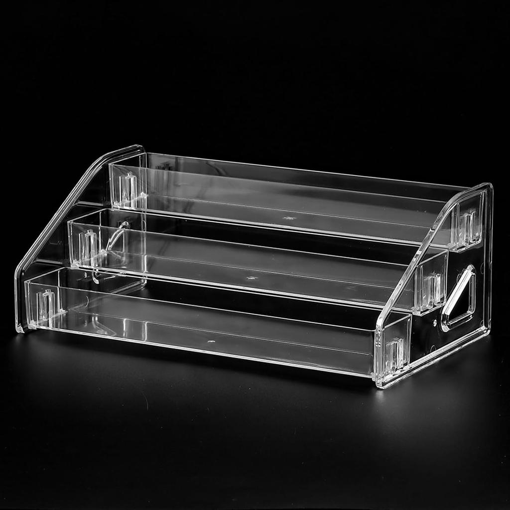 Nagellack-Organizer Klarer Acryl-Brillen-Displayhalter Ätherische Öl-Aufbewahrungsregal Make-up-Ständer-Tablett - 3-lagig