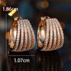 Luxury Female White Zircon Stone Hoop Earrings Fashion Silver Color Wedding Jewelry For Women
