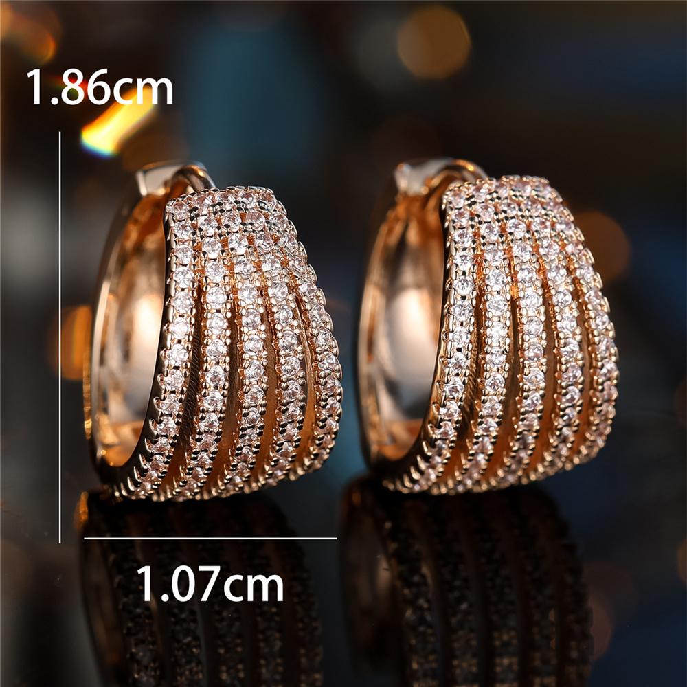 Luxury Female White Zircon Stone Hoop Earrings Fashion Silver Color Wedding Jewelry For Women