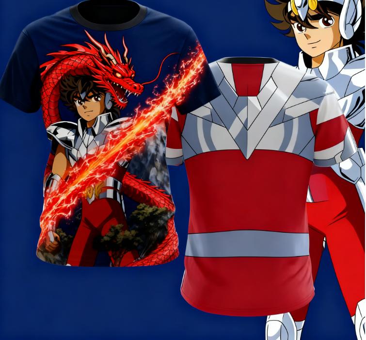 Anime Saint Seiya Pegasus Cosplay 3D Children's T-Shirt Fashion Cool Daily Unisex T Shirt Street Personality Y2k Tops Summer Clothing