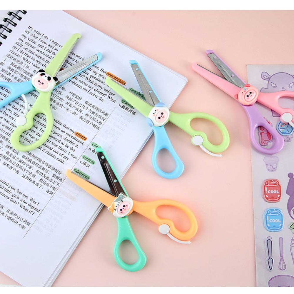 Cartoon Small Animal Scissors Handmade Kindergarten Round Head Scissors For Art Class Children Pupils Safe Without Hurting Hands