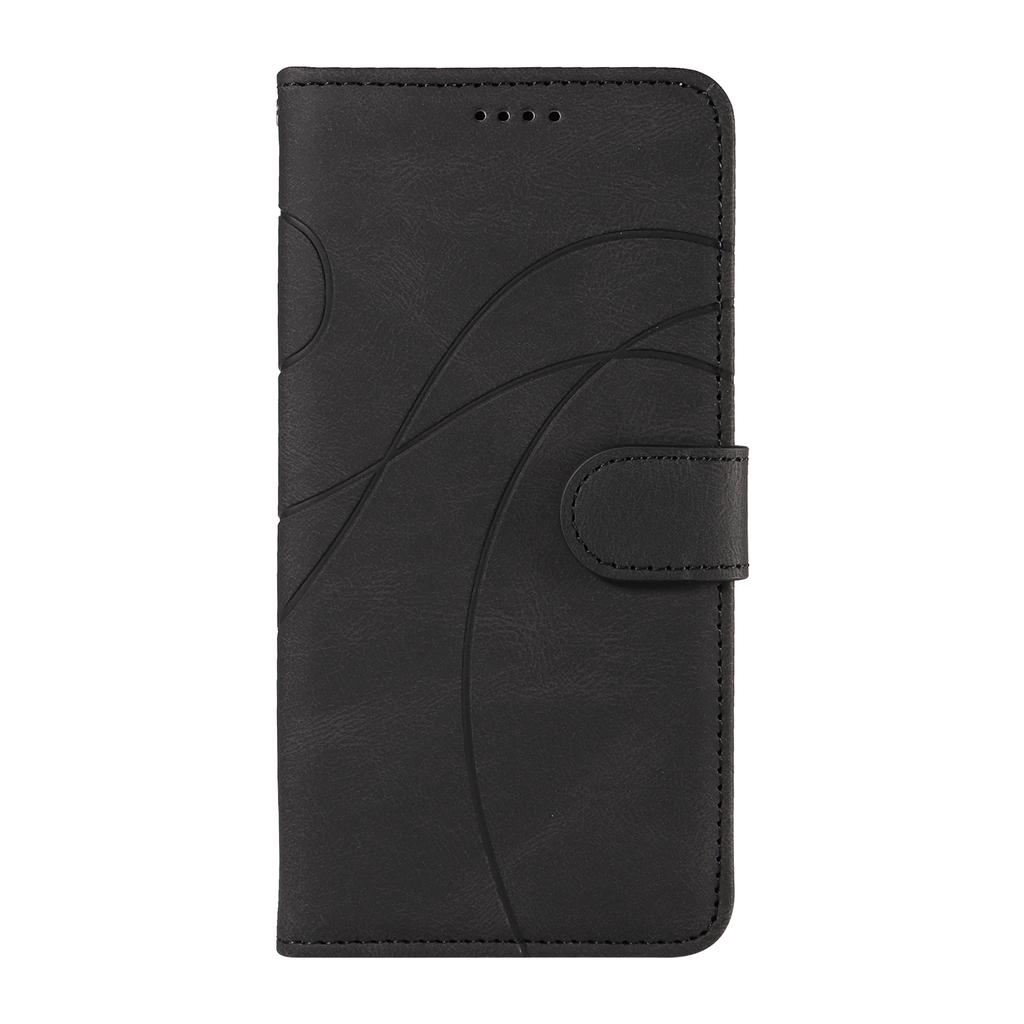 For Motorola Edge 50 Neo 5G/Moto S50 5G/Thinkphone 25 5G Case Stand Wallet Leather Phone Cover Curved Line Wrist Strap